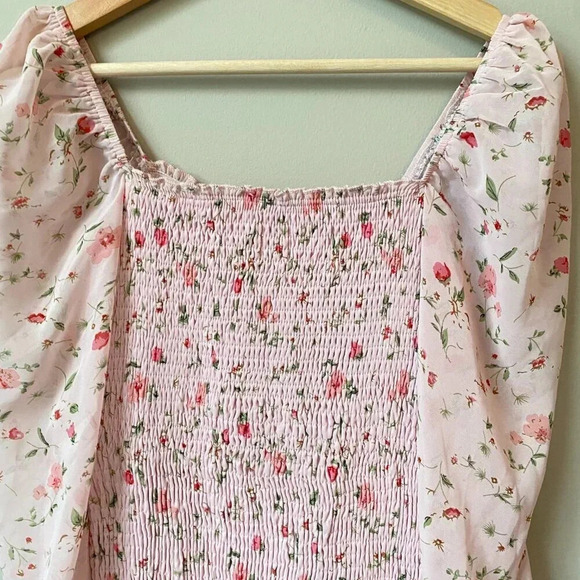 Princess Polly Women's US 4 Wild Flowers Balloon Sleeves Shirred Mini Dress Pink - Picture 13 of 16